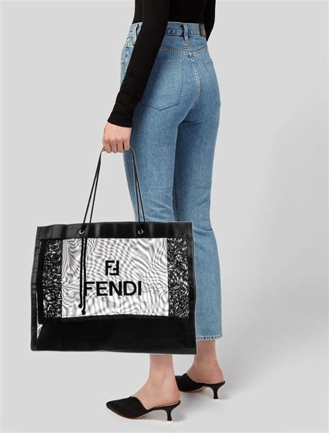 fendi mesh shopper bag|Fendi shopping bag tote.